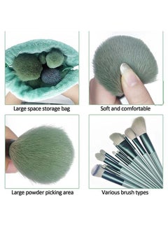 BTFMEI 13PCS Makeup Brush Set, Professional Premium Synthetic Makeup Brushes Set with Bag for women beauty (Green)  - Image 3
