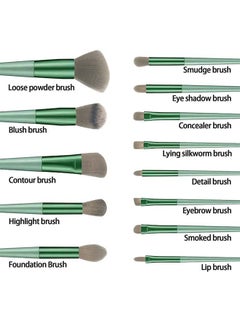 BTFMEI 13PCS Makeup Brush Set, Professional Premium Synthetic Makeup Brushes Set with Bag for women beauty (Green)  - Image 4