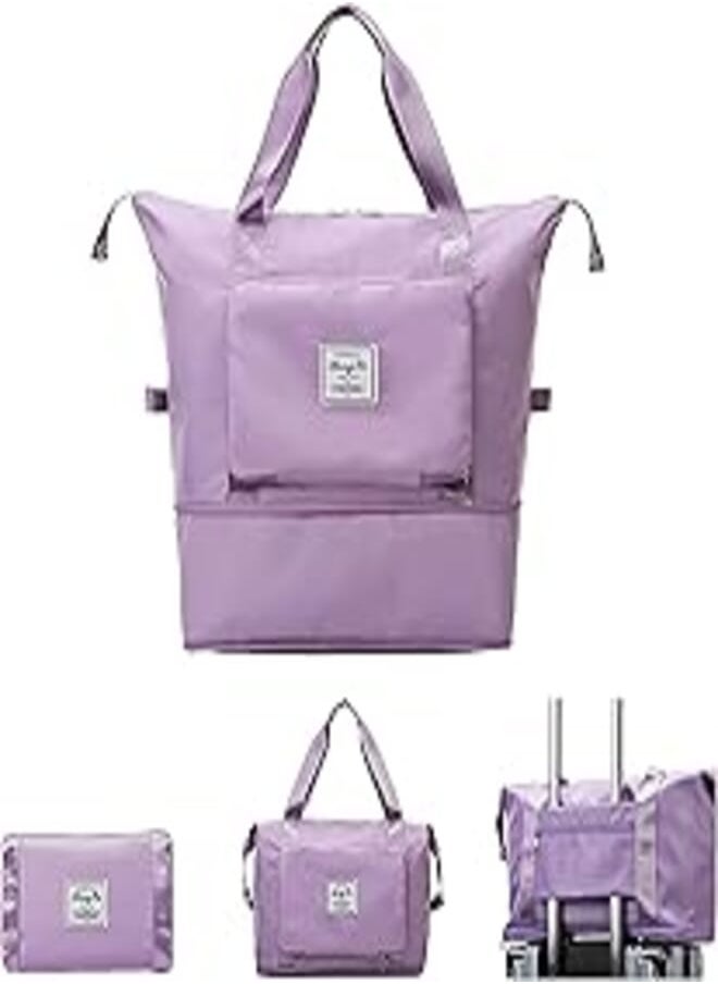 U/D U/D Weekender Bags for Women, Large Capacity Folding Travel Bag, Small Duffle Bag Lightweight Gym Duffle Bag for Women, Purple, Purple 