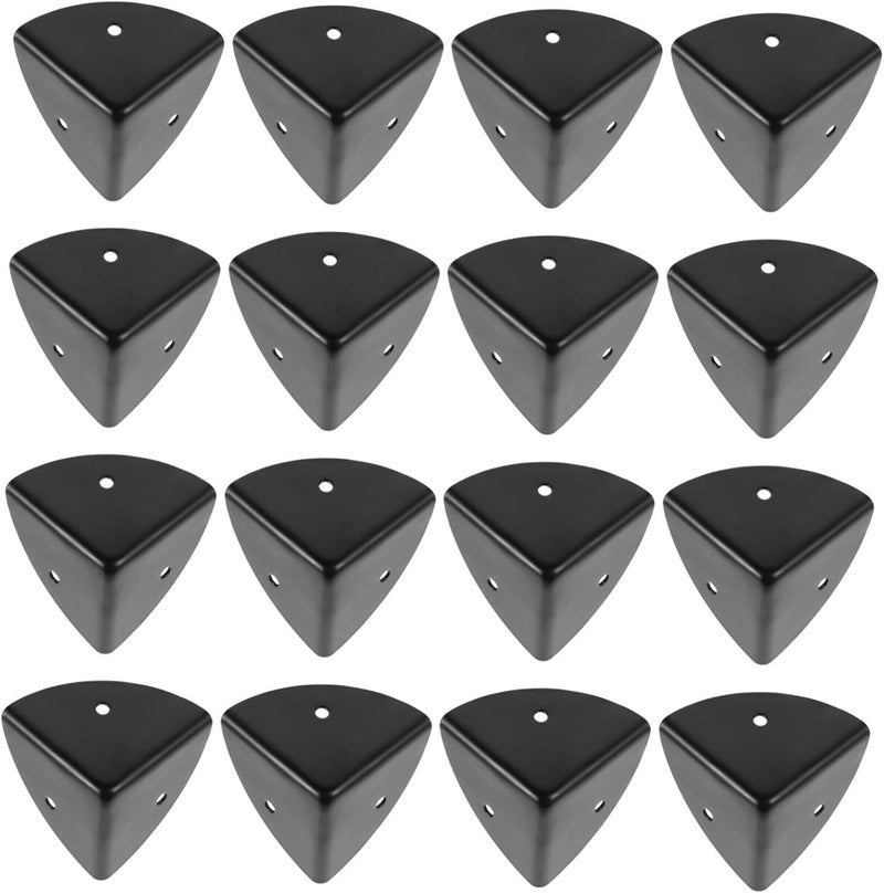 16 Pcs Metal Corner Guards Black For Toolbox Makeup Case Box Protection Corner Covers Wind Guard - Image 1