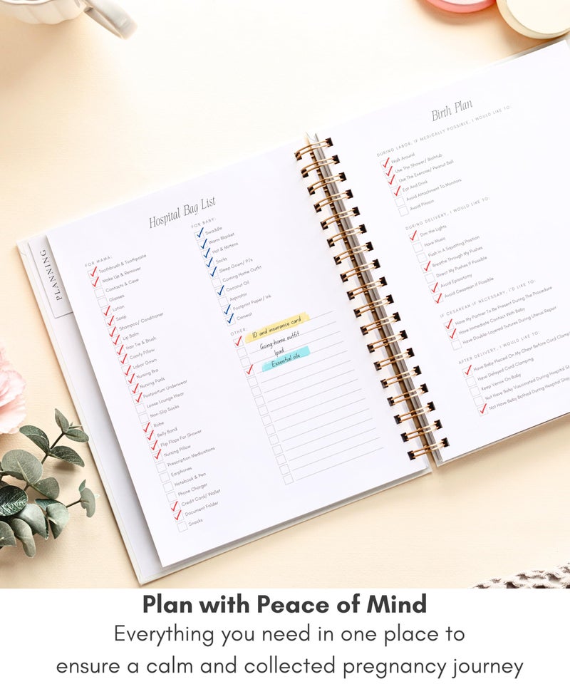 Lamare Pregnancy Journal for First Time Moms â€“ Hardcover Pregnancy Planner & Diary â€“ Pregnancy Gift for First Time Moms â€“ Keepsake with Prompts & Photo Slots - Image 5