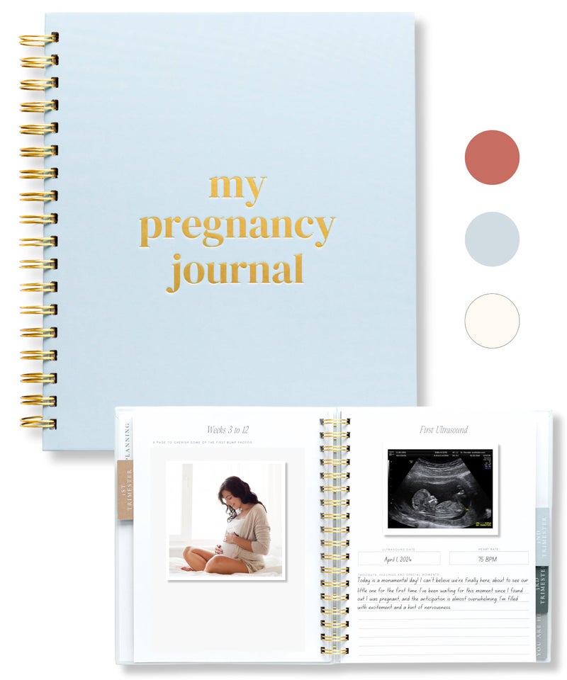 Lamare Pregnancy Journal for First Time Moms â€“ Hardcover Pregnancy Planner & Diary â€“ Pregnancy Gift for First Time Moms â€“ Keepsake with Prompts & Photo Slots - Image 1