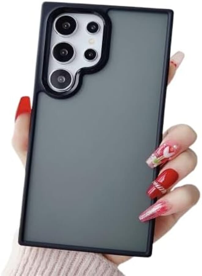 Next Next Store Compatible with Samsung Galaxy S22 Ultra Case, Hard PC Metal Frame, Camera Protection, Shockproof, Full Protection, Stylish and Stylish Design (Black)