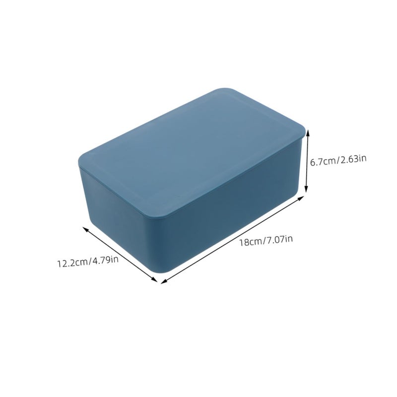 Refillable Wipes Dispenser Container Set of 2 White and Blue Sealed Dustproof Storage Box - Image 3