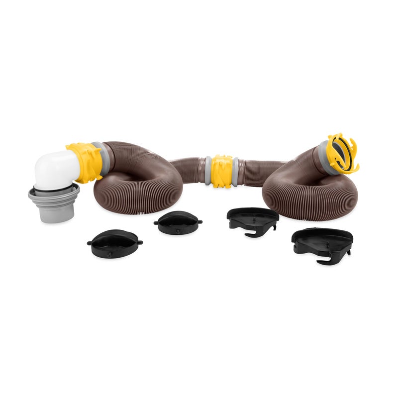 Camco Revolution 20Ft Sewer Hose Kit Features Translucent Elbow Fitting w 4in1 Adapter Connects to 3 Slip or 3354 NPT Threaded Sewer Connection 39634 - Image 2