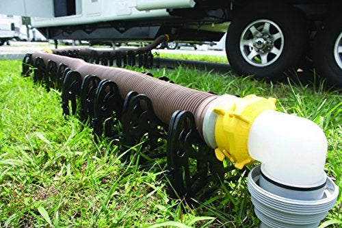 Camco Revolution 20Ft Sewer Hose Kit Features Translucent Elbow Fitting w 4in1 Adapter Connects to 3 Slip or 3354 NPT Threaded Sewer Connection 39634 - Image 3