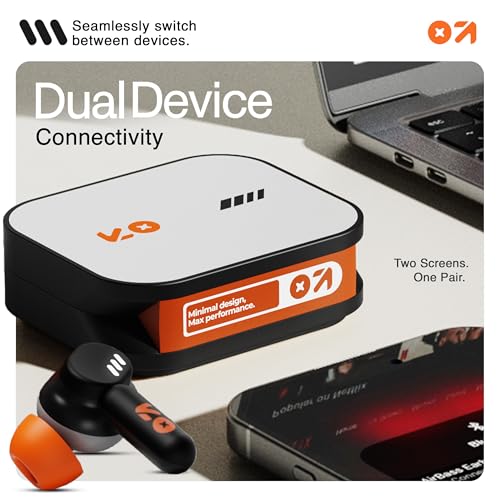 GOBOULT Tenet TWS Earbuds with 75H Playtime, Amp App Support, Quad Mic ENC, Dual Device Pairing Buds, 13mm Driver Ear Buds, Bluetooth 5.4 Wireless Earbuds (Turbo Orange) - Image 4