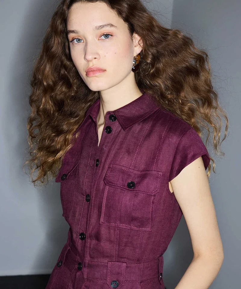 Ipekyol  Button-Accented Linen Dress for Women | Best Price UAE