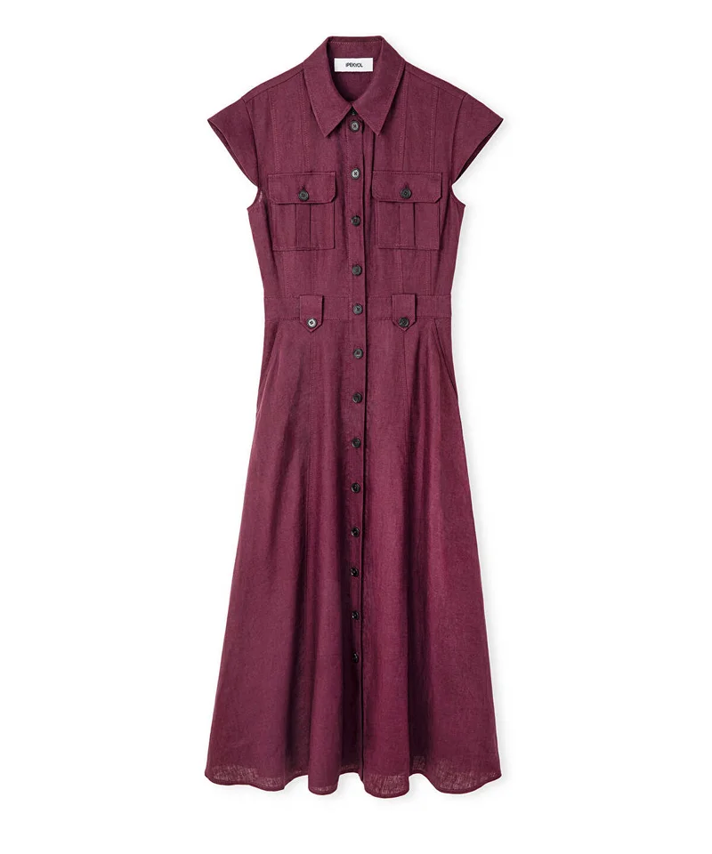Ipekyol  Button-Accented Linen Dress for Women | Best Price UAE