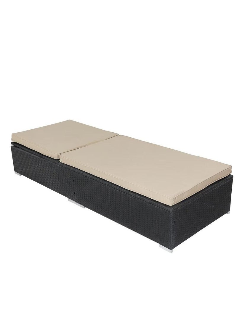 Wooden Twist Wooden Twist Rattan Sun Lounger with Heat Resistance Cushion for Garden and Pool Outdoor Relaxation Furniture  - Image 4