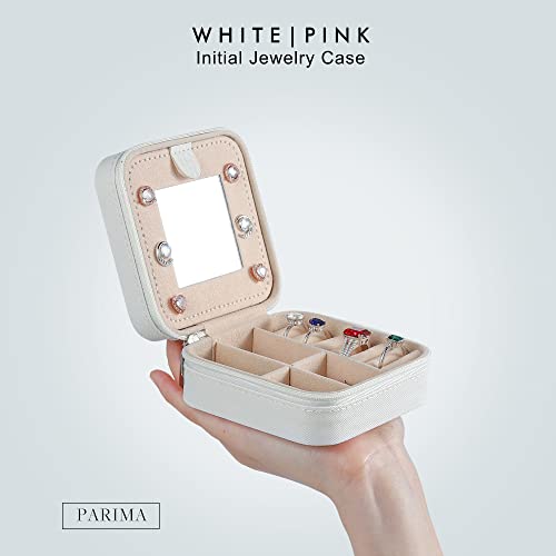 Parima Christmas Gifts for Girls Kids - 3 4 5 6 7 8 9 10 11 12 13 14 Year Old,Gifts for Teens Kids Daughter Sister Birthday Gifts for Women Travel Jewelry Case Small Jewelry Box | Letter A, White - Image 3