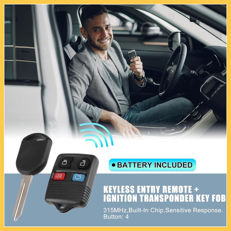 REPAIROCK CWTWB1U345 315MHz Keyless Entry Remote Ignition Transponder Key Fob for Ford Vehicles - Image 2
