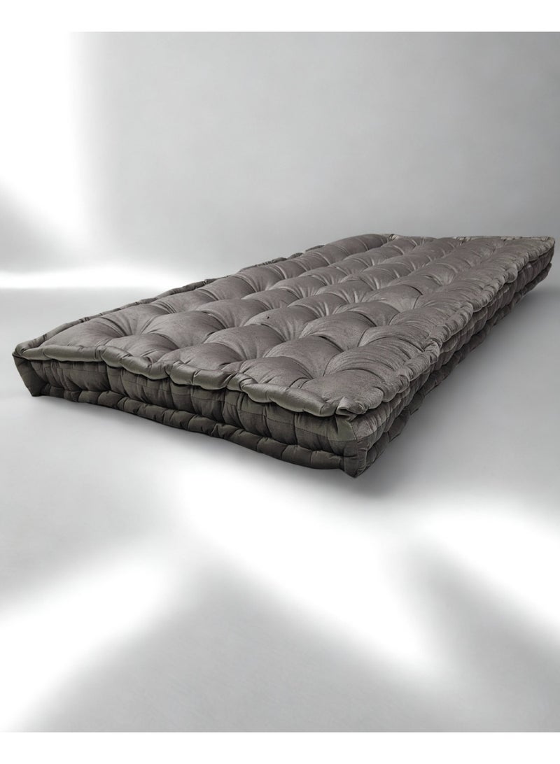 سمارت هوم مرتبة ومطرحة أرضية فاخرة بقماش مخمل ناعم وحشوة بوليستر كثيفة – فراش أرضي مريح للنوم والضيافة والجلسات المنزلية – مرتبة فردية قابلة للطي للاستعمال اليومي – مقاس 190×90×12 سم - Image 4