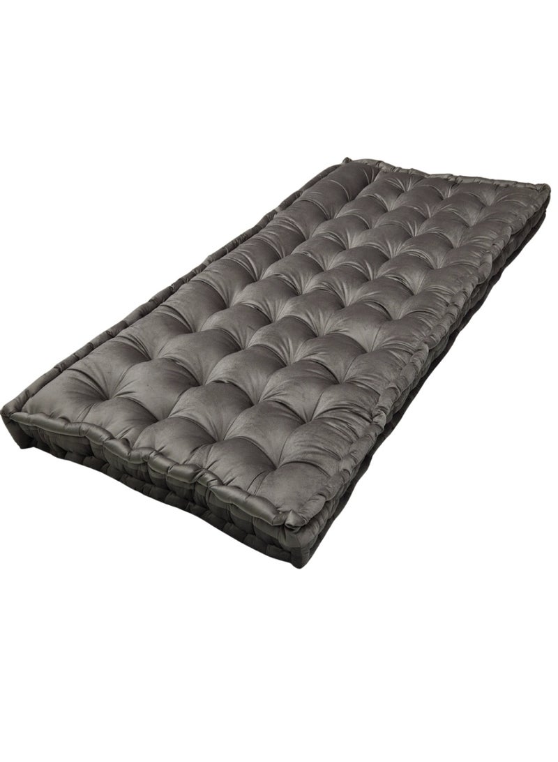 سمارت هوم مرتبة ومطرحة أرضية فاخرة بقماش مخمل ناعم وحشوة بوليستر كثيفة – فراش أرضي مريح للنوم والضيافة والجلسات المنزلية – مرتبة فردية قابلة للطي للاستعمال اليومي – مقاس 190×90×12 سم - Image 1