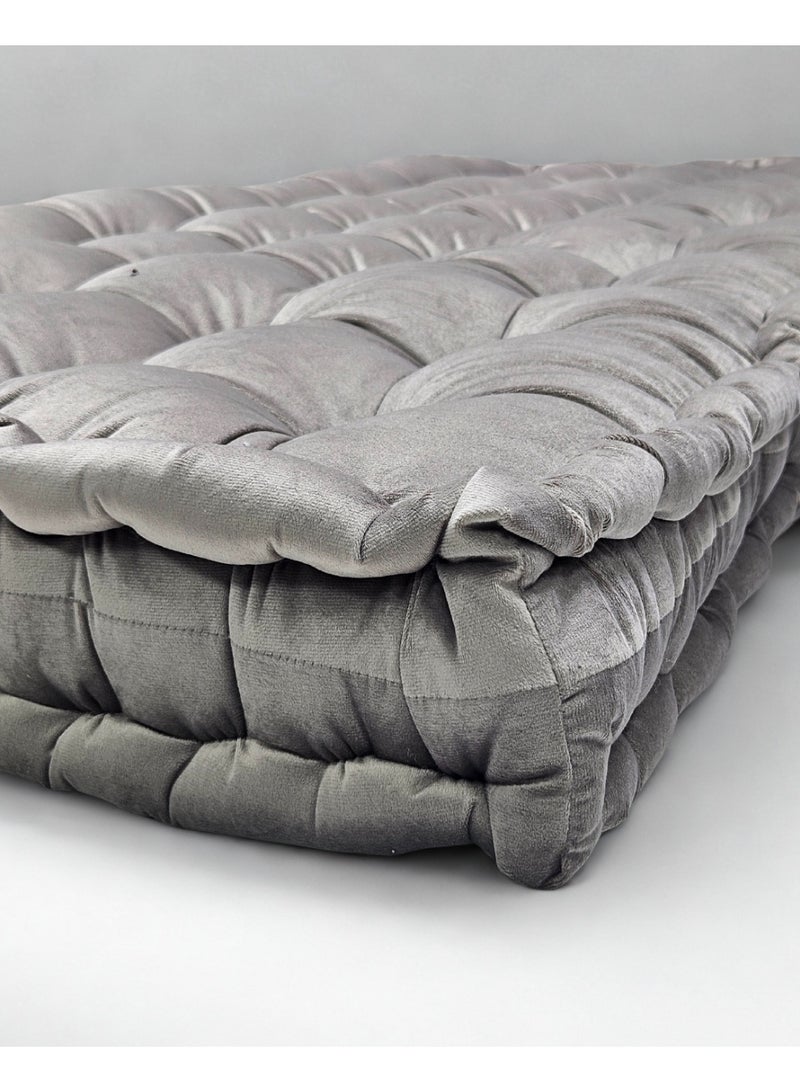 سمارت هوم مرتبة ومطرحة أرضية فاخرة بقماش مخمل ناعم وحشوة بوليستر كثيفة – فراش أرضي مريح للنوم والضيافة والجلسات المنزلية – مرتبة فردية قابلة للطي للاستعمال اليومي – مقاس 190×90×12 سم - Image 3