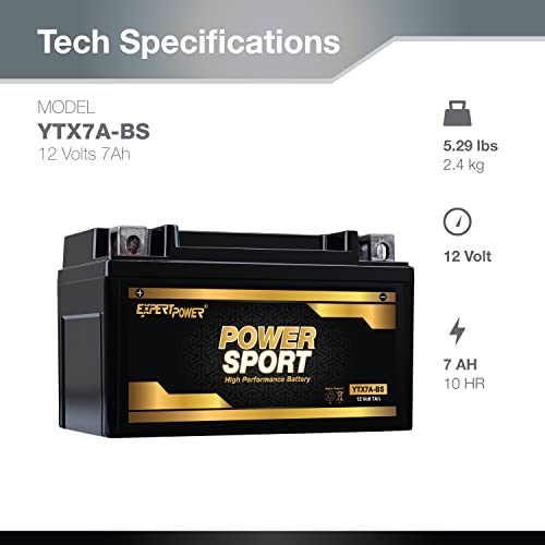 ExpertPower YTX7A-BS 12v7ah lead_acid_battery - Image 2