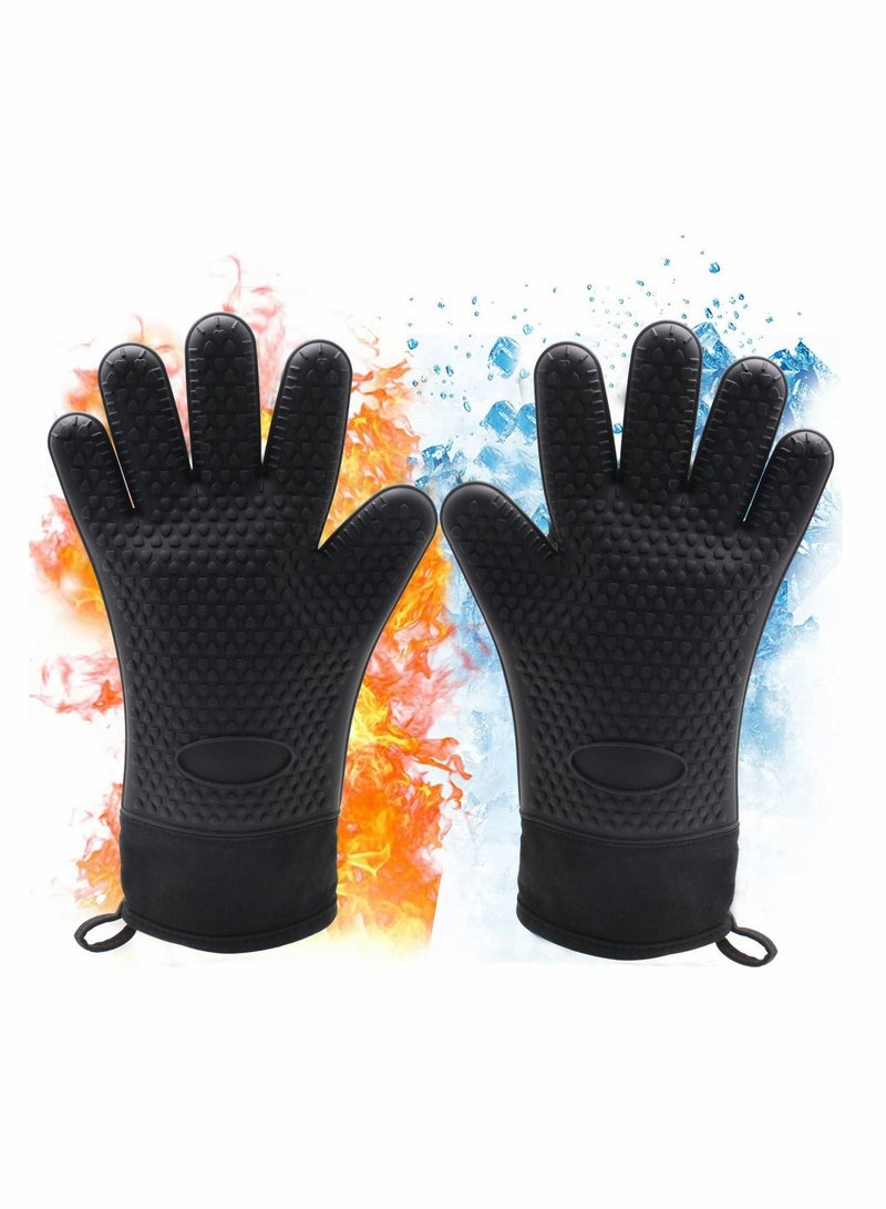 Thickened Silica Gel Gloves for Microwave Oven Grill Gloves Waterproof Oil Splash Proof Steam Barbecue Proof Flame Retardant Heat Resistant High Temperature Resistant - Image 1