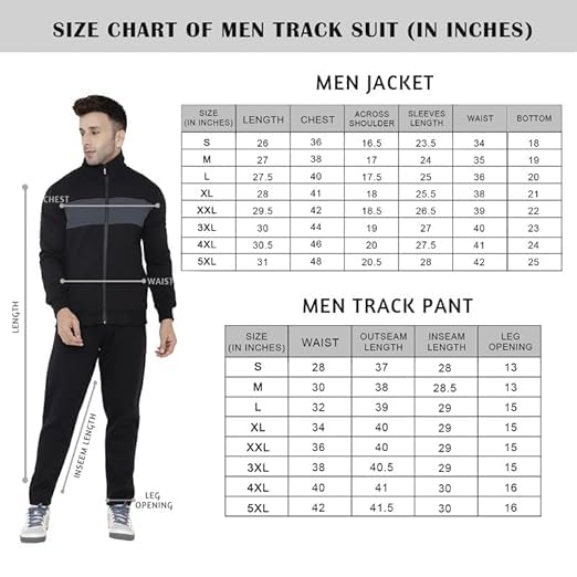 CHKOKKO Mens High Neck Winter Tracksuit Full Zip Jacket with Elastic Waist Lower Warm and Soft Activewear Set for Gym Running and Casual Use Wine Black M - Image 2
