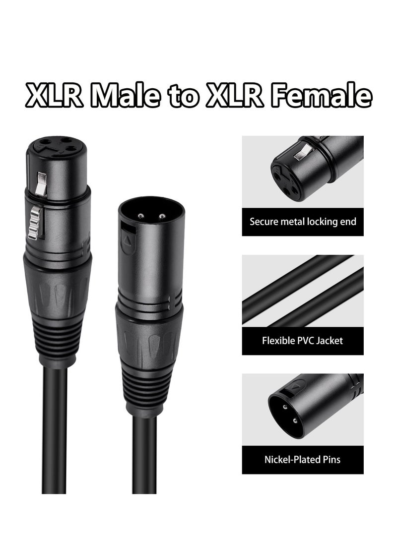 10 feet /3 meters XLR cable - Shielded microphone cable for studio recording and live production, gold-plated pins, male to female, for microphone and balanced analog line level  - Image 4