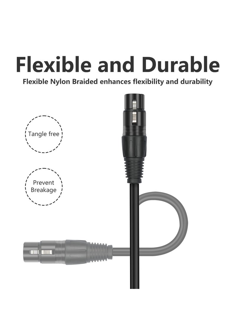 10 feet /3 meters XLR cable - Shielded microphone cable for studio recording and live production, gold-plated pins, male to female, for microphone and balanced analog line level  - Image 2