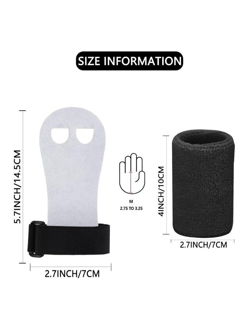 GUDOO طقم مكون من ٤ قطع للأطفال: مقابض جمباز وأساور معصم – واقيات راحة اليد باللون الوردي وأربطة قطنية لامتصاص العرق للبنات – إكسسوارات رياضية للجمباز وكرة السلة والتنس وكرة القدم والبيسبول (المقاس M) - Image 3