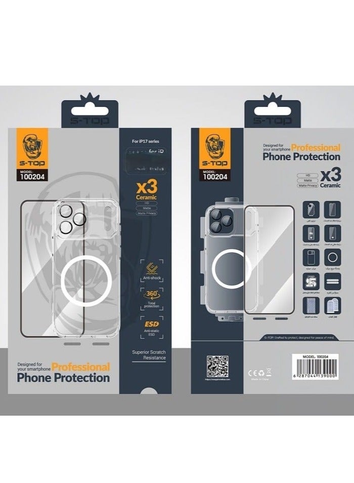 S-TOP Protection Package (10 in 1) The complete and original package for the iPhone 17, resistant to breakage and scratches - Image 1
