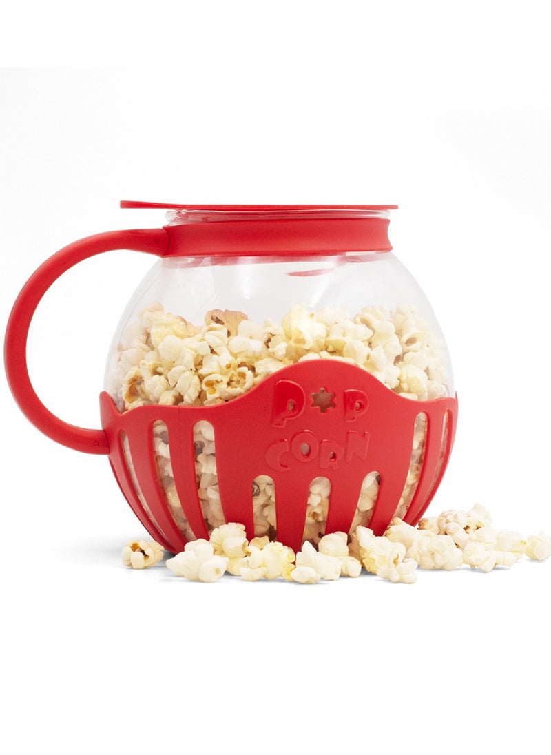 Beram - Microwave Popcorn Maker, Popcorn Popper with Temperature Safe Glass, 3 in 1 Lid, Measures Kernels and Melts Butter, House Party, Movie Nights and Daily Use - Image 1