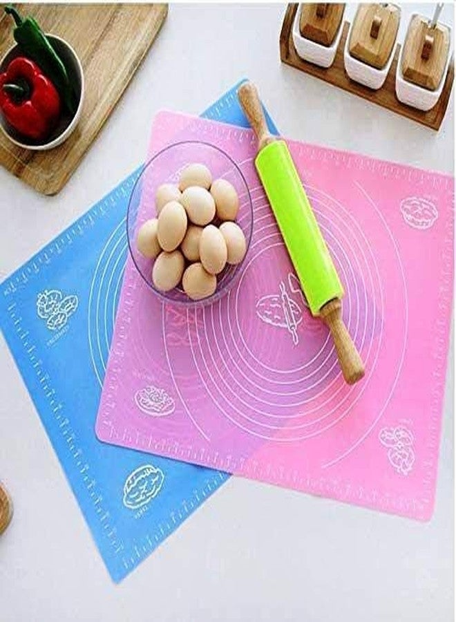 MUSVUZA Silicone Baking Mat Silicone Chapati Atta Kneading Mat Non-Stick Fondant Rolling Mat Stretchable for Kitchen Roti Chapati (Baking Mat 50 * 40 cm) (Color May Vary, 1) - Image 2