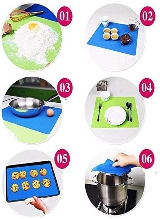 MUSVUZA Silicone Baking Mat Silicone Chapati Atta Kneading Mat Non-Stick Fondant Rolling Mat Stretchable for Kitchen Roti Chapati (Baking Mat 50 * 40 cm) (Color May Vary, 1) - Image 5