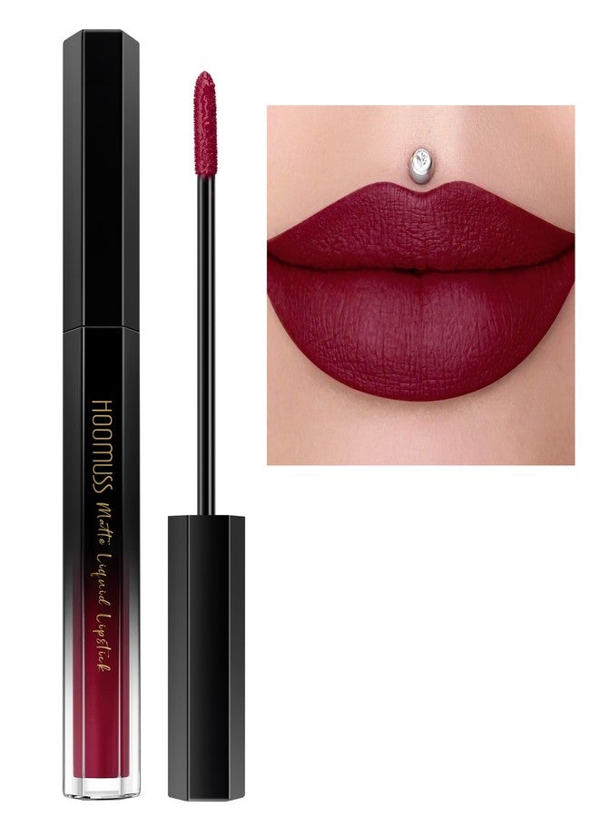 HOOMUSS Burgundy Lipstick Long Lasting, Matte Liquid Lipsticks for Women Non Transfer Smudgeproof Smooth and Easy to Appy Cruelty Free Lip Color, M47 Burgundy Love - Image 1