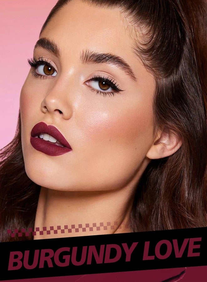 HOOMUSS Burgundy Lipstick Long Lasting, Matte Liquid Lipsticks for Women Non Transfer Smudgeproof Smooth and Easy to Appy Cruelty Free Lip Color, M47 Burgundy Love - Image 2