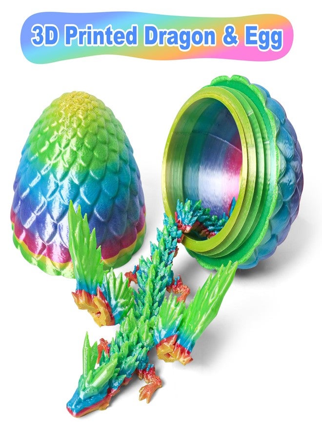 ONEVIVE 3D Printed Dragon Eggs with Dragon Inside, Easter Mystery Dragon Egg Articulated Crystal Dragon Fidget Toy, Surprise 3D Printed Dragon Egg with Wings Flying Animals Toy Easter Basket Stuffers 4PCS(C) - Image 3