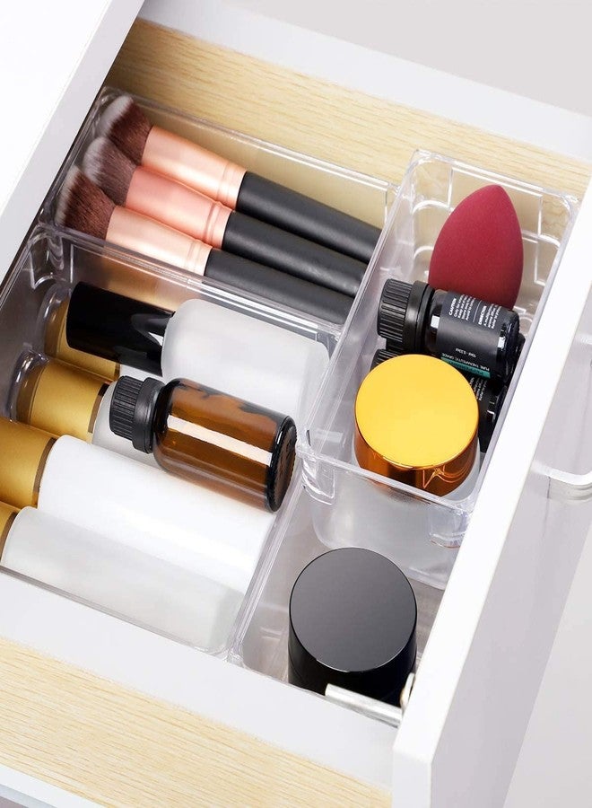 HOLLIO Desk Drawer Organizer Trays Various Size Bathroom Drawer Tray Dividers Plastic Vanity Organizers Storage Bins for Makeup Dresser Kitchen Office (Modern -9) - Image 3