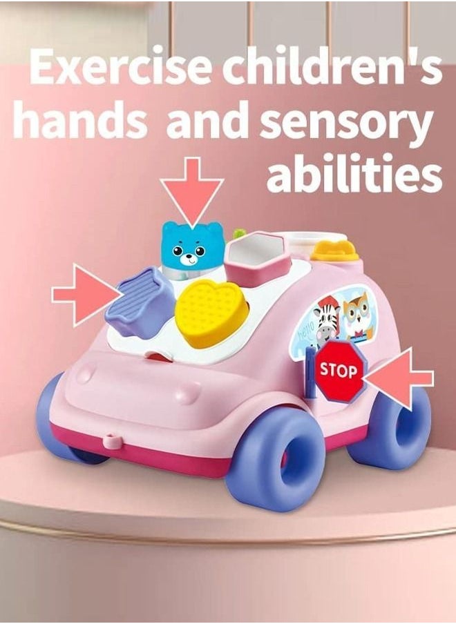 BAYBEE Baybee Shape Sorting Push & Pull Car Toys for Kids Baby Sorting Toys with Different Shapes Blocks Smooth Wheels Pull Along Toys Learning Sorting Blocks Toys for Toddlers 1 to 3 Years Boy Girl  - Image 2