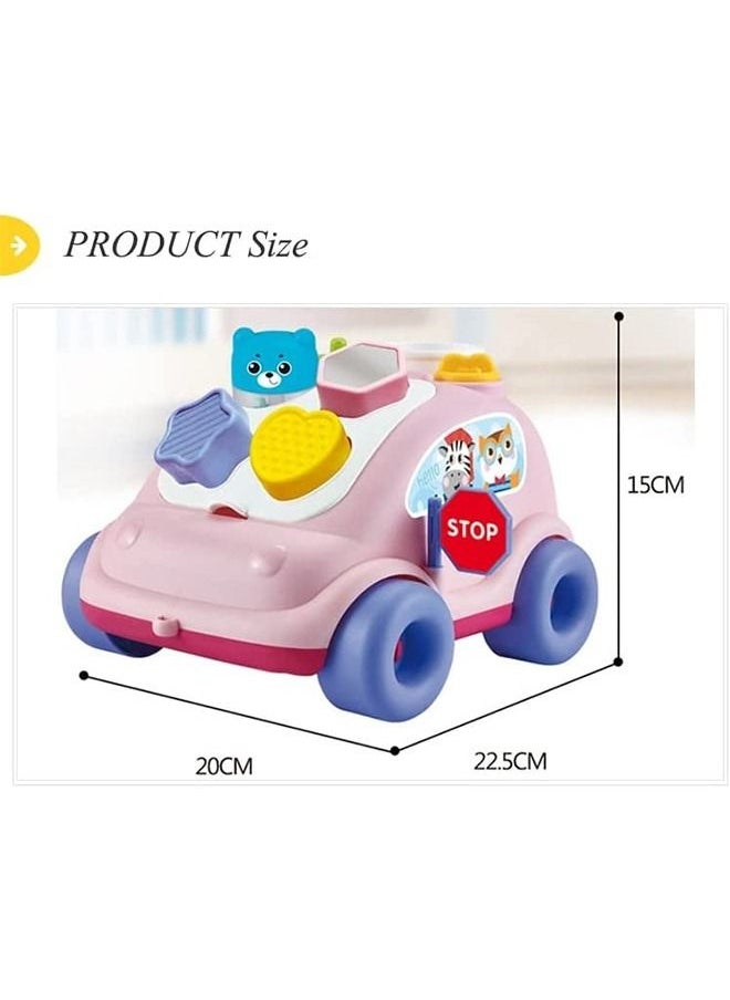 BAYBEE - Baybee Shape Sorting Push & Pull Car Toys for Kids Baby Sorting Toys with Different Shapes Blocks Smooth Wheels Pull Along Toys Learning Sorting Blocks Toys for Toddlers 1 to 3 Years Boy Girl - Image 1