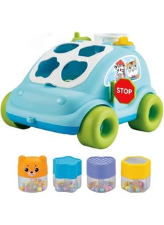 BAYBEE Baybee Shape Sorting Push & Pull Car Toys for Kids Baby Sorting Toys with Different Shapes Blocks Smooth Wheels Pull Along Toys Learning Sorting Blocks Toys for Toddlers 1 to 3 Years Boy Girl  - Image 5