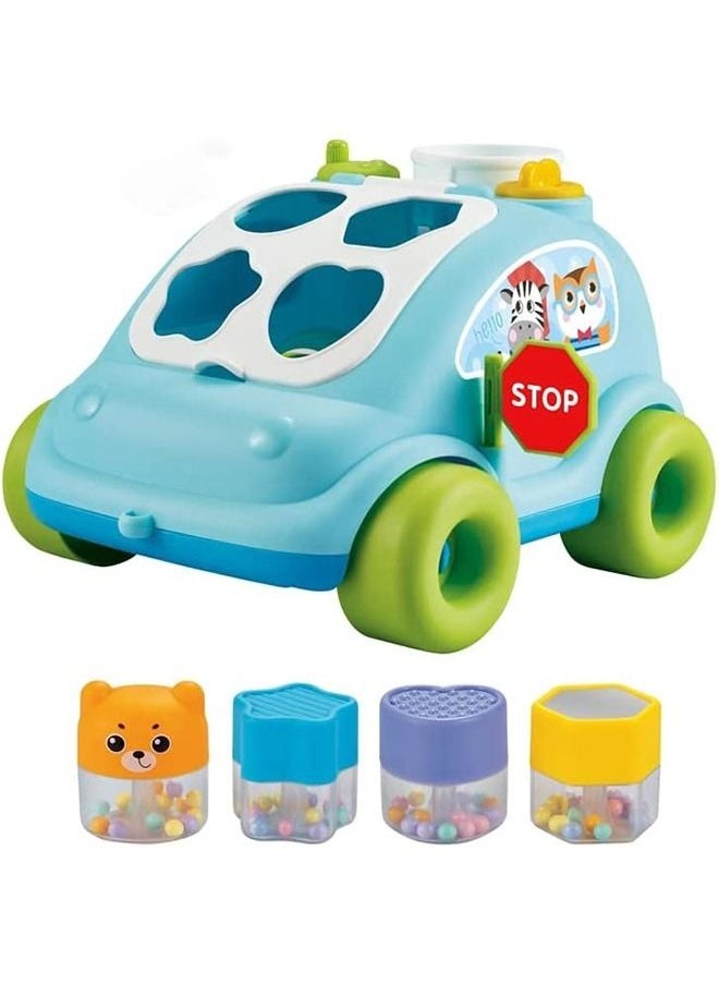 BAYBEE Baybee Shape Sorting Push & Pull Car Toys for Kids Baby Sorting Toys with Different Shapes Blocks Smooth Wheels Pull Along Toys Learning Sorting Blocks Toys for Toddlers 1 to 3 Years Boy Girl  - Image 5