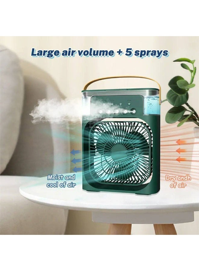 5-in-1 Mini Desert Air Cooler – Fan + Spray + Diffuser + LED Light + 3 Cooling Speeds  KH - Image 3
