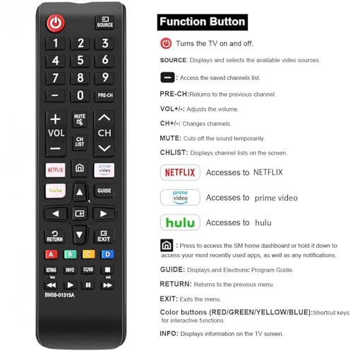 AZMKIMI Universal Remote Control for All Samsung TV Compatible All Samsung LCD LED HDTV 3D Smart TVs Models - Image 2