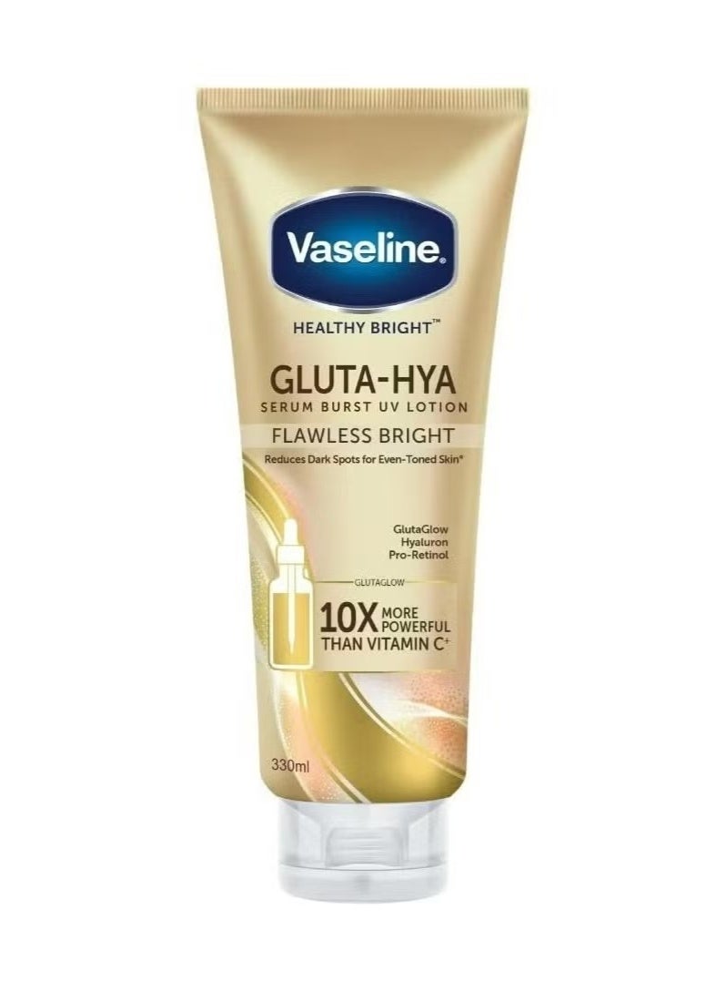 Vaseline Gluta-Hya Serum Burst UV Lotion 330ml | Hyaluronic Acid + Pro-Retinol | Lightweight Hydrating Body Lotion - Image 1