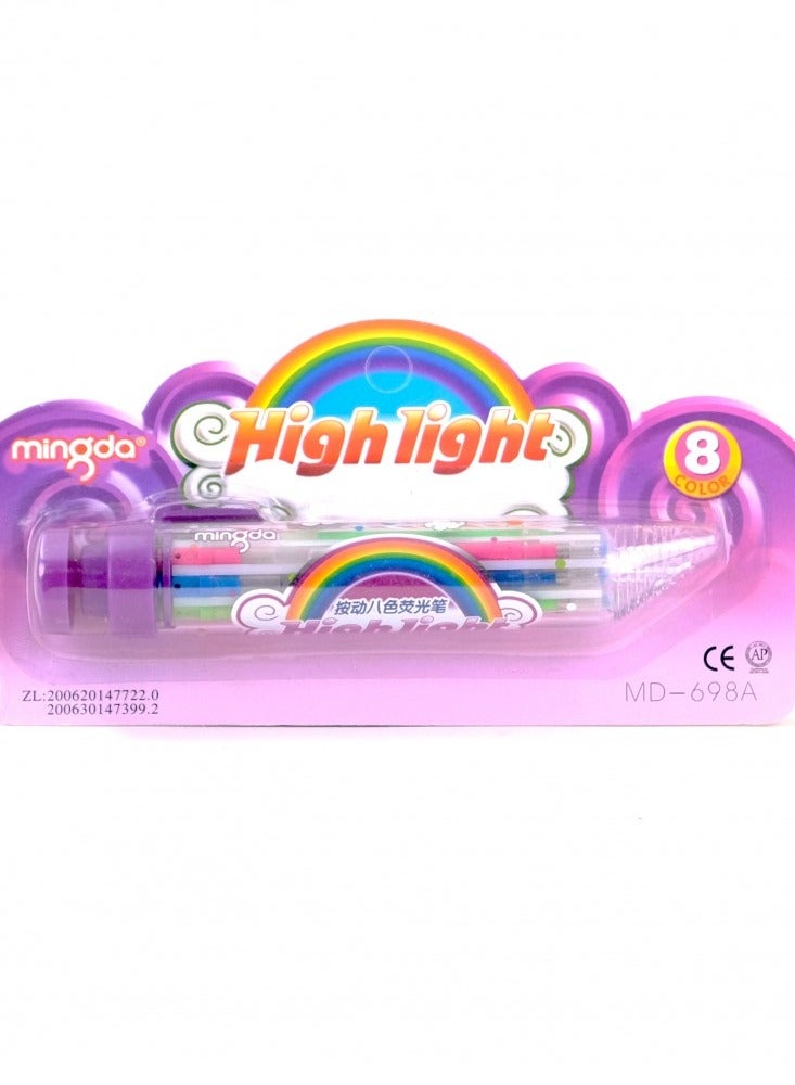 Mingda- Highlighter Ballpoint Pen 8 Color