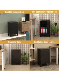 RIGID Steel Mini Locker with Key Lock Black 61x40x30cm  - Image 3