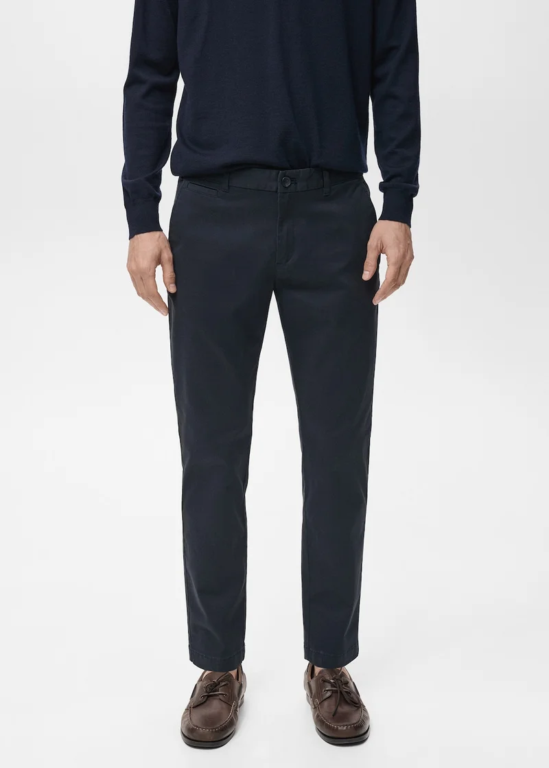مانجو مان Prato cropped tapered chino trousers