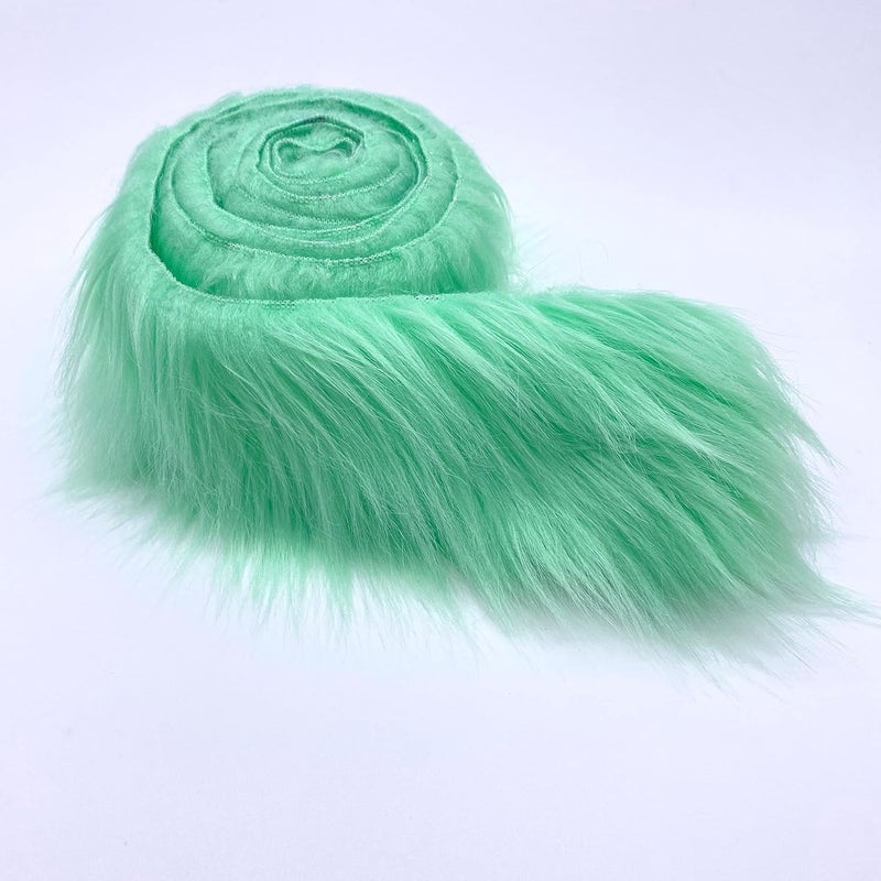 Ice Fabrics شرائط قماش من الصوف الموهيري الكثيف، مقطوعة مسبقًا (عرض 2 بوصة × طول 60 بوصة)، مثالية للحرف اليدوية، الأزياء، الديكورات، والاحتفالات - لون بر��قالي - Image 1