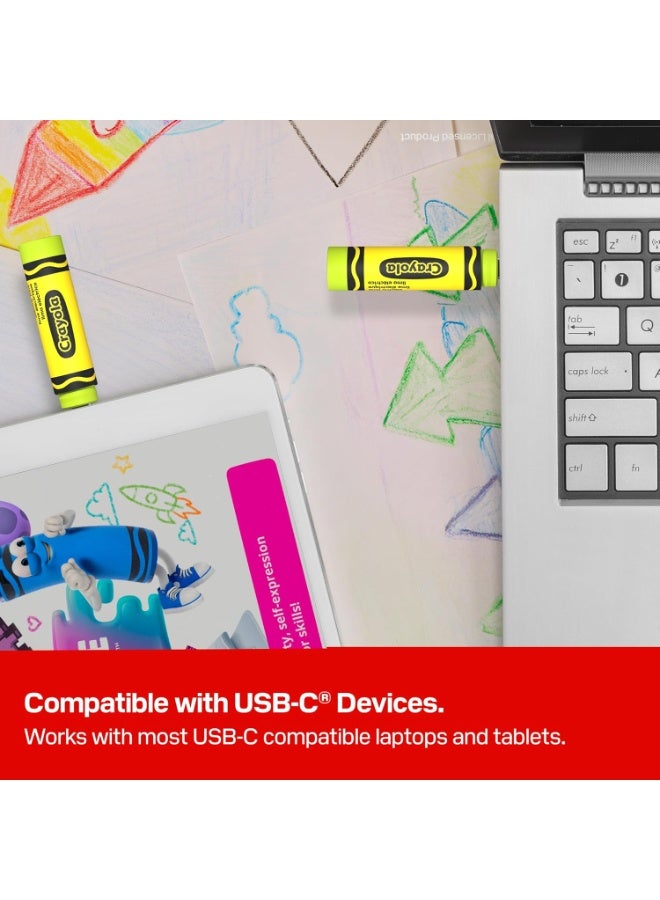 sandisk Crayola USB-C Flash Drive, Electric Lime,  256GB, Up to 300MB/s 256 GB - Image 3
