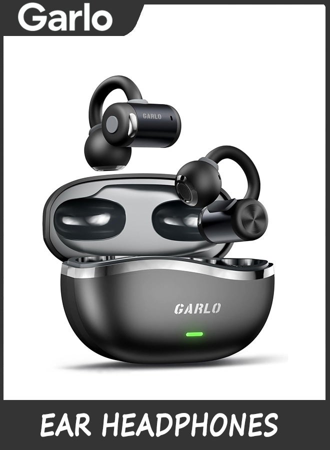 Garlo Clip-On Earbuds Open Ear Headphones, Wireless Bluetooth 6.0 Earphones with 4 Mic Noise Cancelling, Sport Ear Buds for Running, 40H Playtime, Waterproof, Deep Bass, Open Ear Earbuds - Image 1