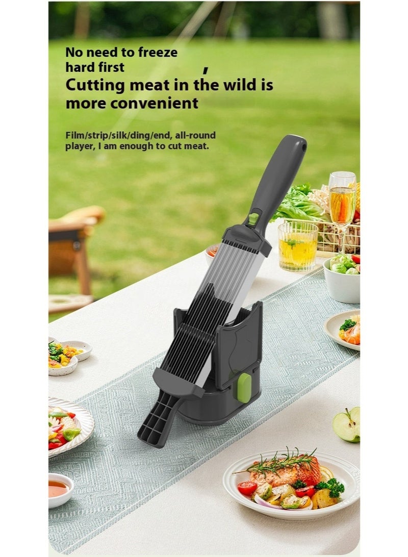 كيلا قطاعة لحوم طازجة، سمك قابل للتعديل 2 أو 4 مم مجموعة قطاعة لحوم يدوية لتقطيع اللحوم الطازجة وتقطيع الطعام للحوم البقر ولحم الضأن والطهي المنزلي والشواء والوعاء الساخن - Image 4