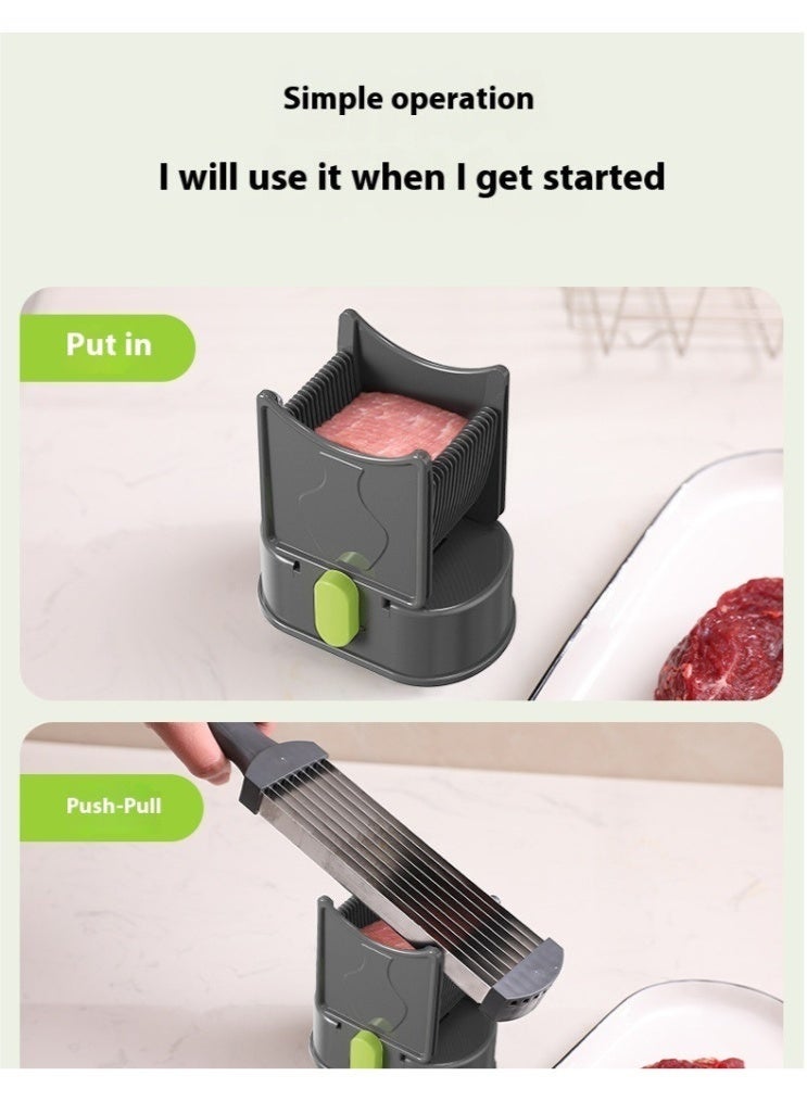 كيلا قطاعة لحوم طازجة، سمك قابل للتعديل 2 أو 4 مم مجموعة قطاعة لحوم يدوية لتقطيع اللحوم الطازجة وتقطيع الطعام للحوم البقر ولحم الضأن والطهي المنزلي والشواء والوعاء الساخن - Image 5