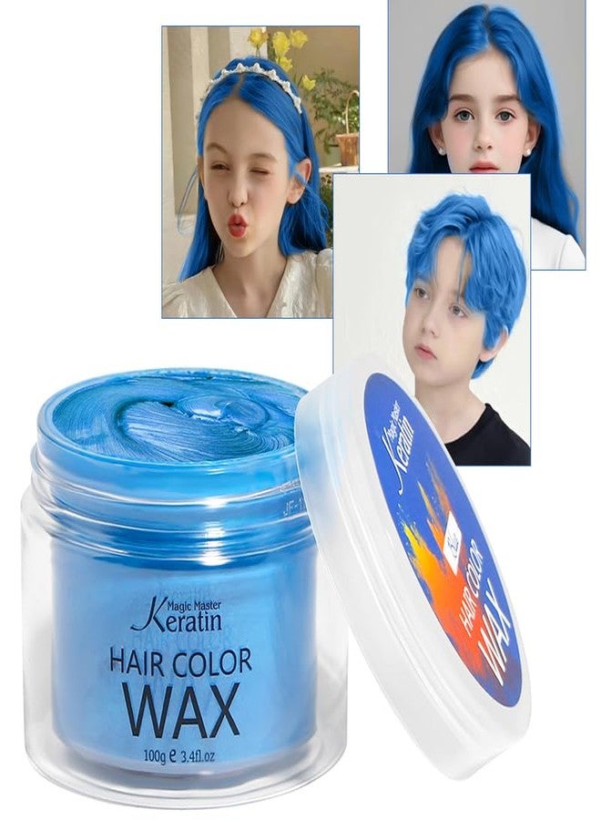 ماجيك ماستر كيراتين شمع تلوين الشعر المؤقت، صبغة شعر للشعر المصبوغ، كريم جل تصفيف طبيعي فوري للأطفال، 3.4 أونصة سائلة، هدايا للبنات، حفلات، أزياء تنكرية، للأطفال (أزرق) - Image 5