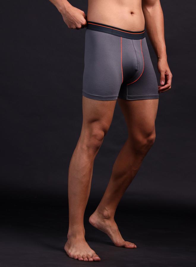 Technosport Grey Solid 4-Way Stretch Trunks - Image 2